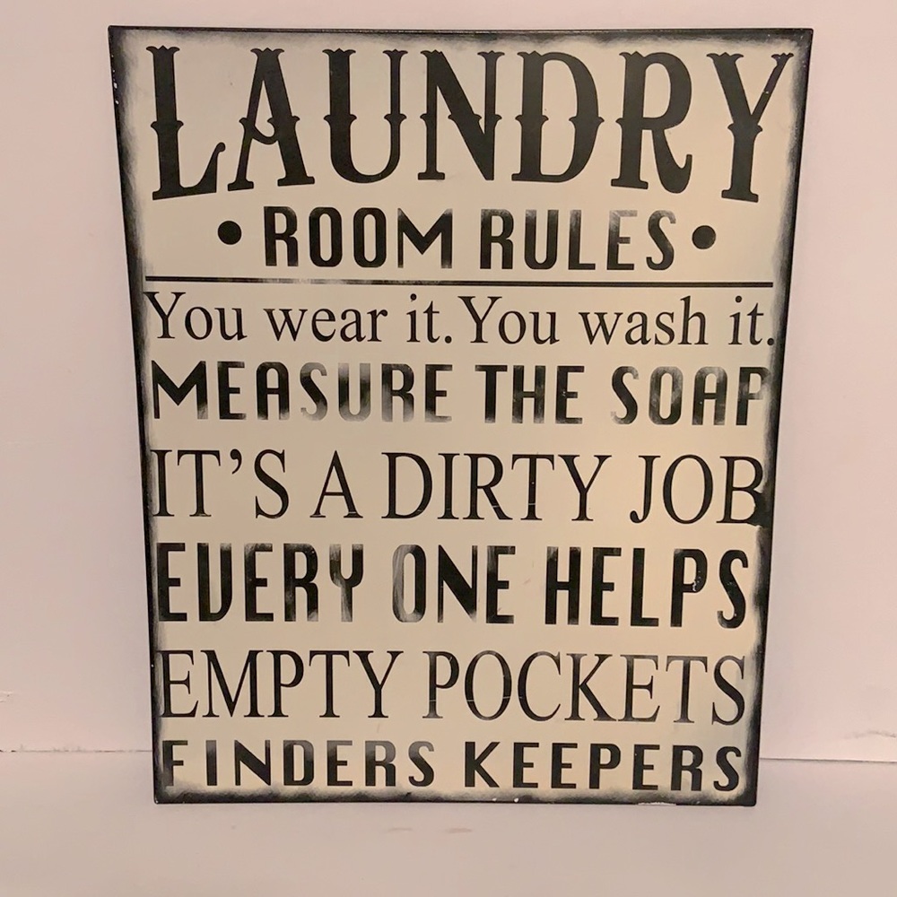 Laundry room metal sign